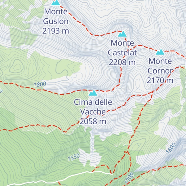 Map of Cima delle Vacche
