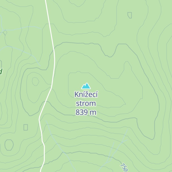 Map of Knížecí strom