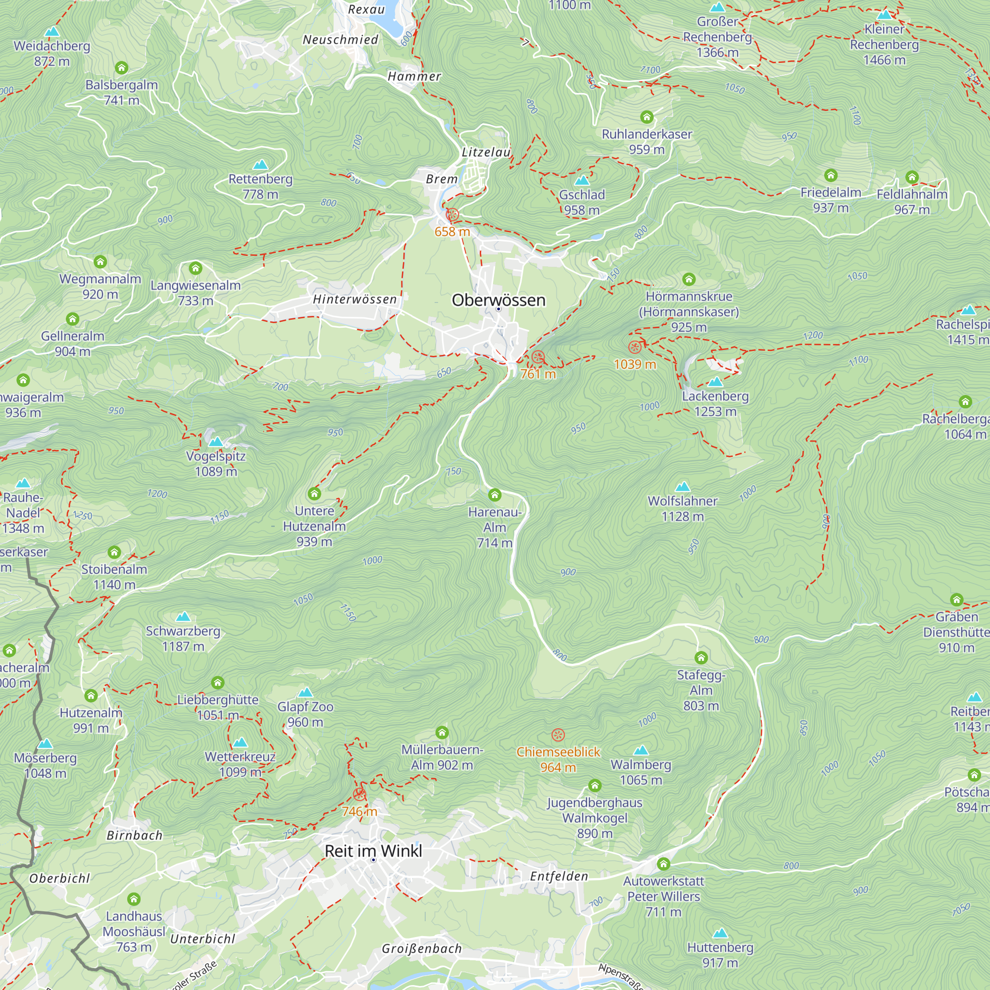 Harenau-Alm map
