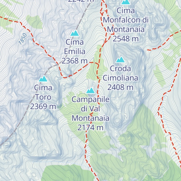 Map of Campanile di Val Montanaia