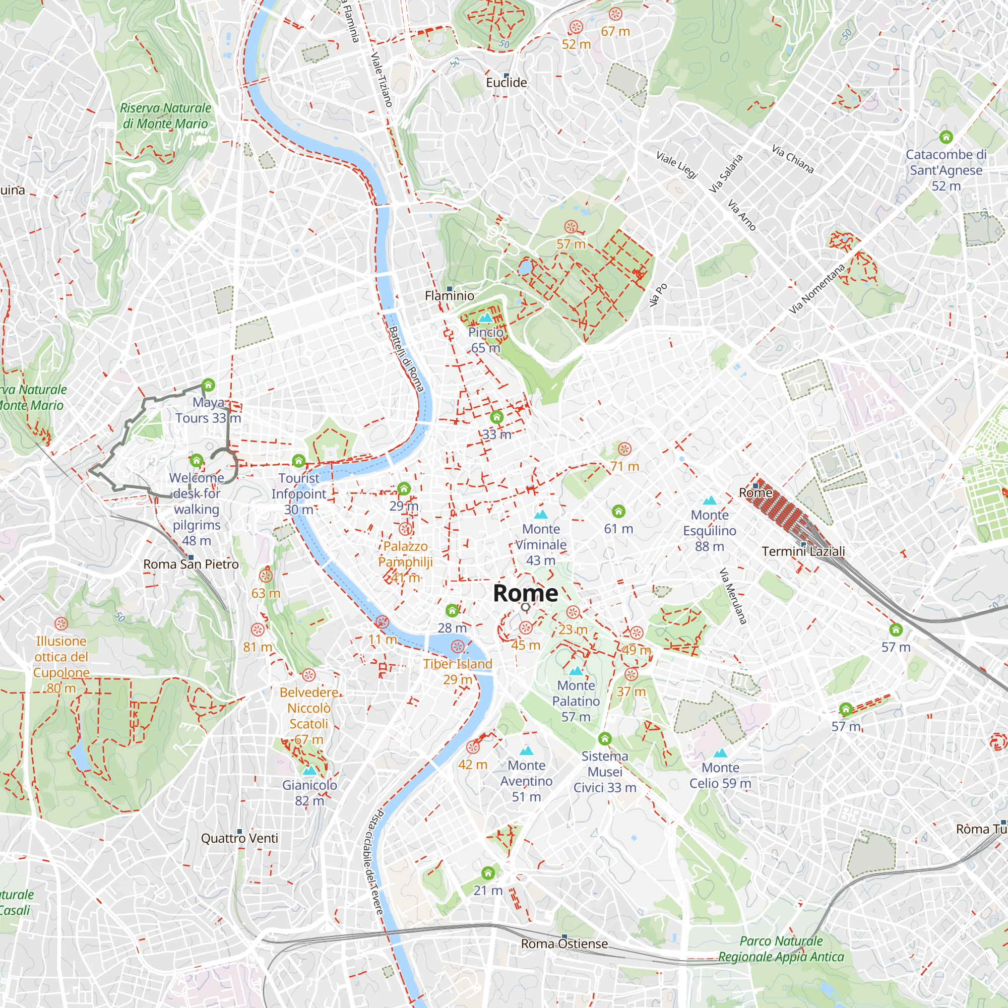 Tourist Information Point "Minghetti" map