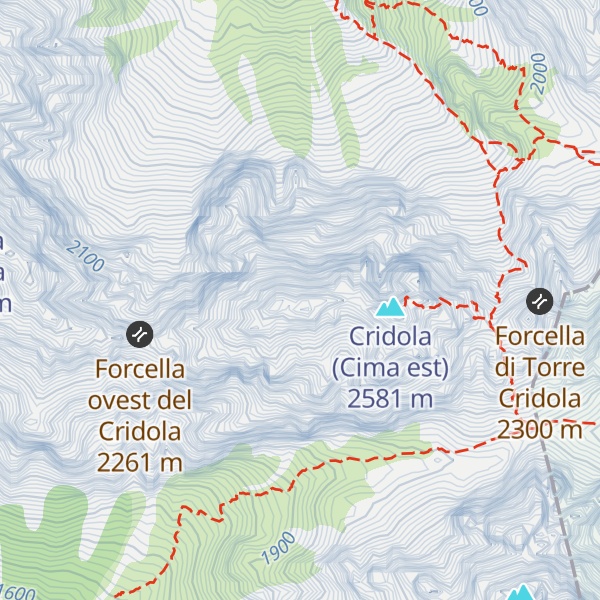 Map of Cridola (Cima ovest)