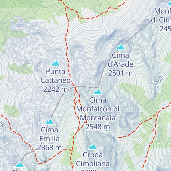 Map of Cima di Forcella Montanaia