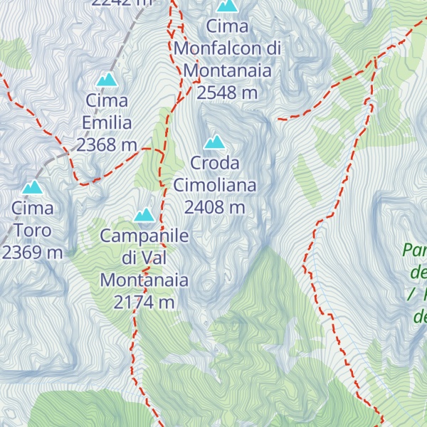 Map of Cima Montanaia