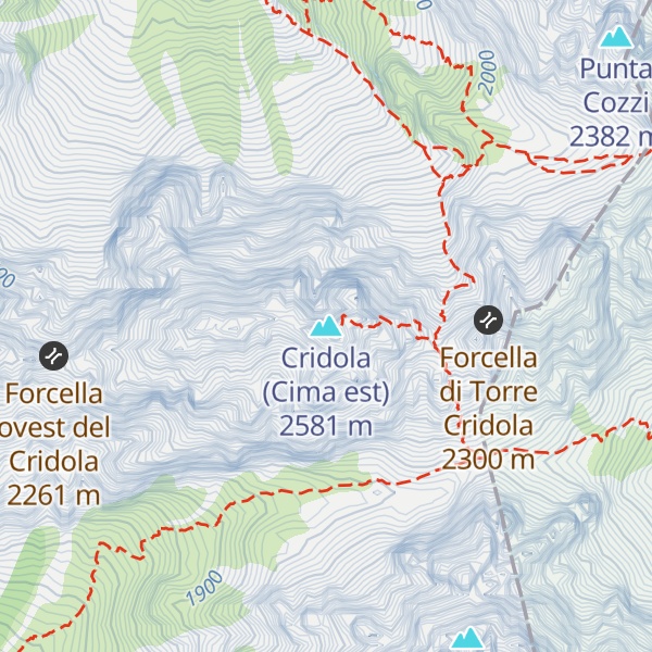 Map of Cridola (Cima est)