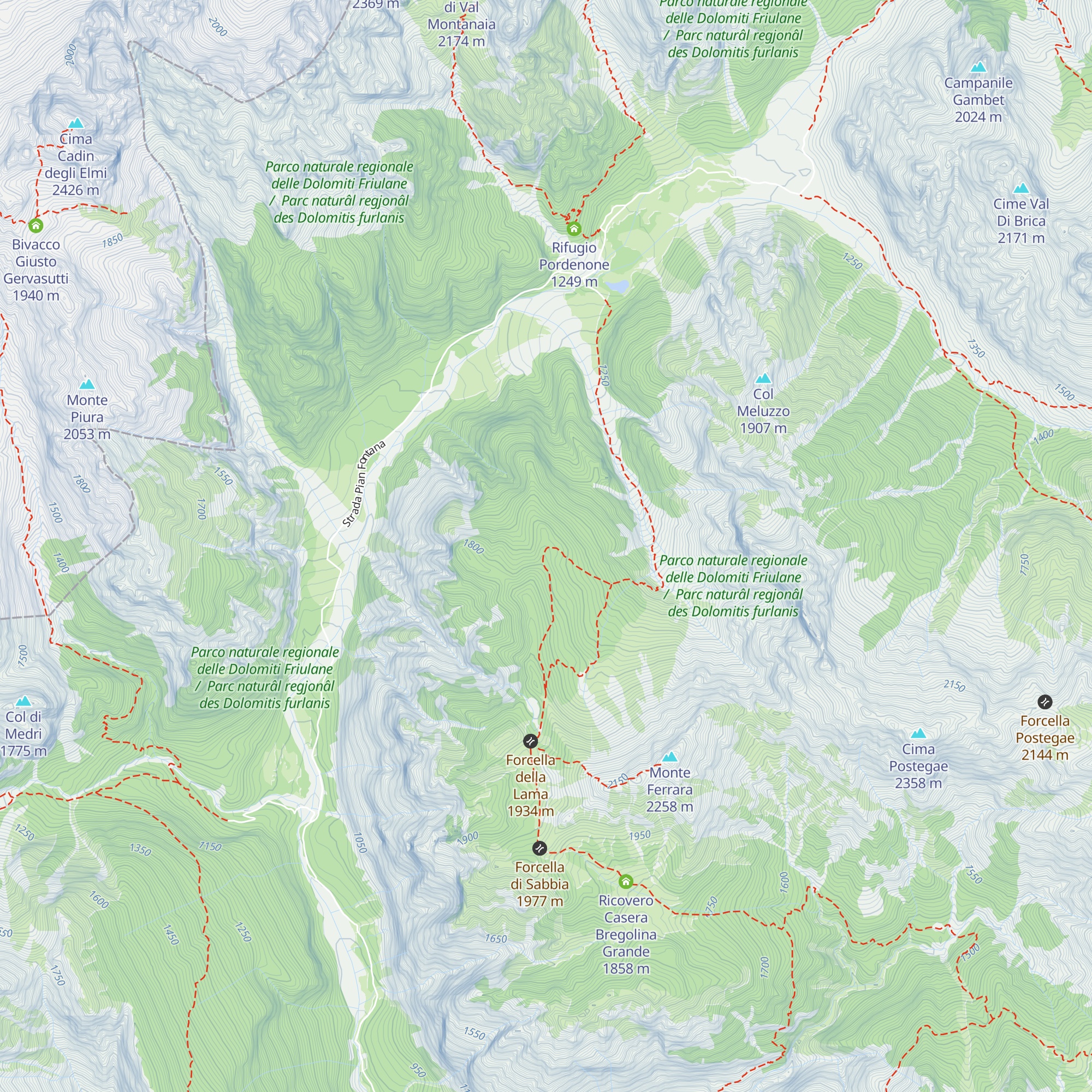 Ricovero Casera Roncada map