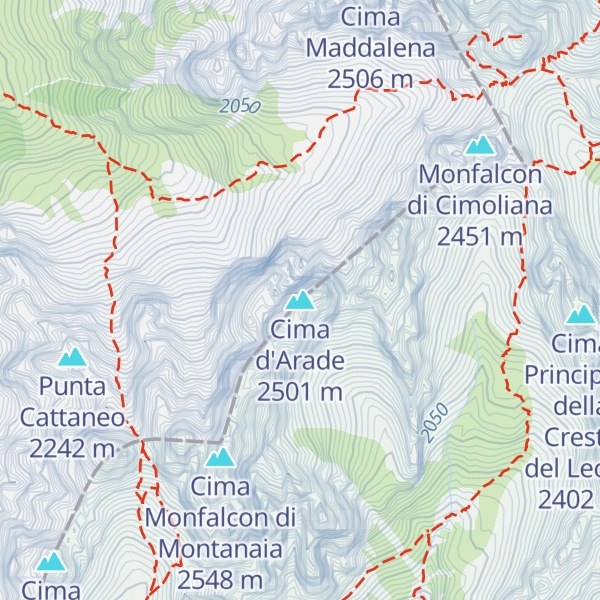 Map of Cima d'Arade