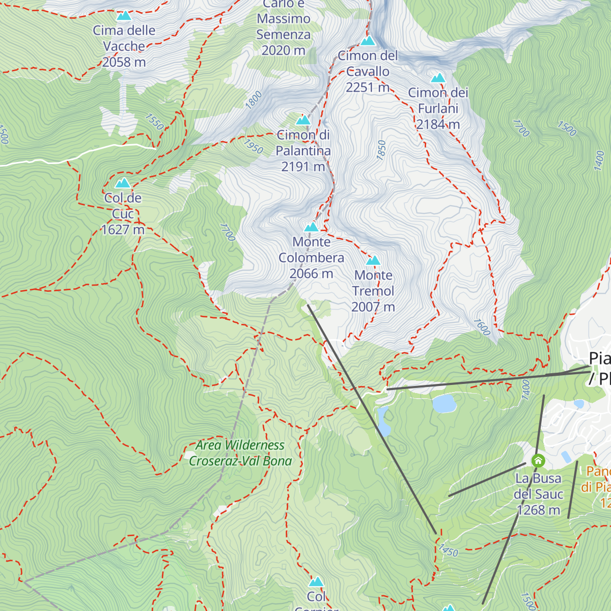 Rifugio Val dei Sas map