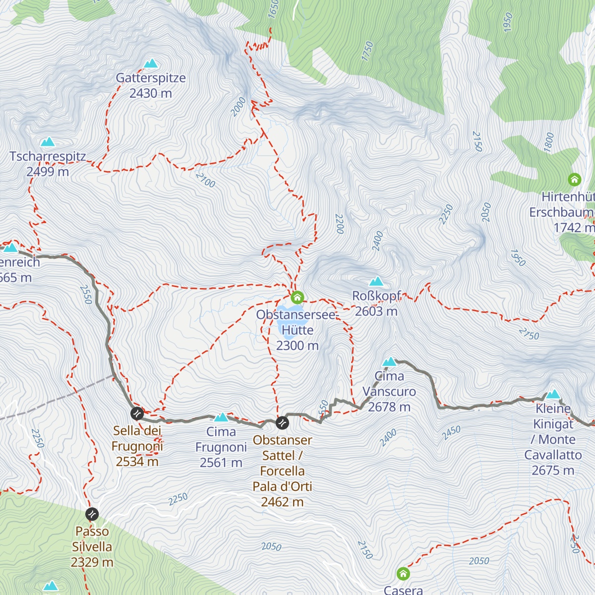 Obstansersee-Hütte map