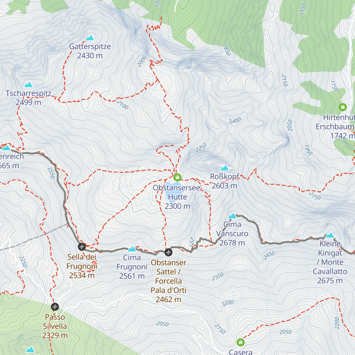 Obstansersee-Hütte map
