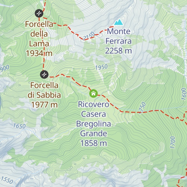 Map of Ricovero Casera Bregolina Grande