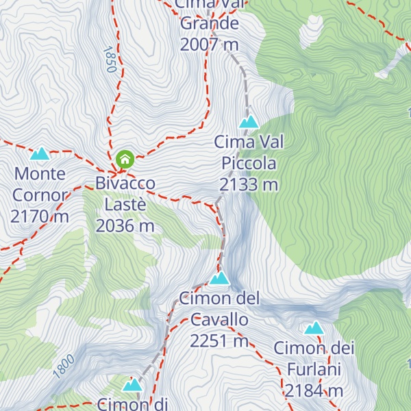 Map of Cima Lastè