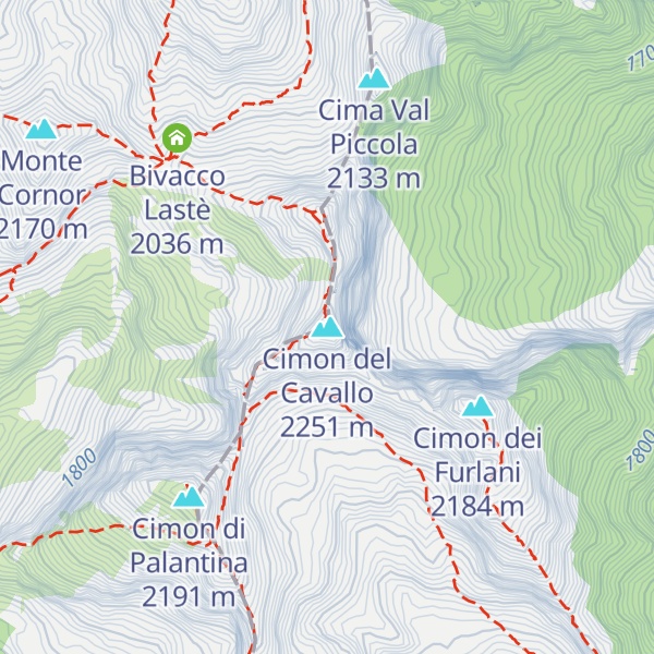 Map of Cimon del Cavallo