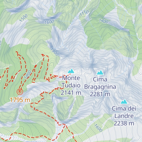Map of Monte Tudaio