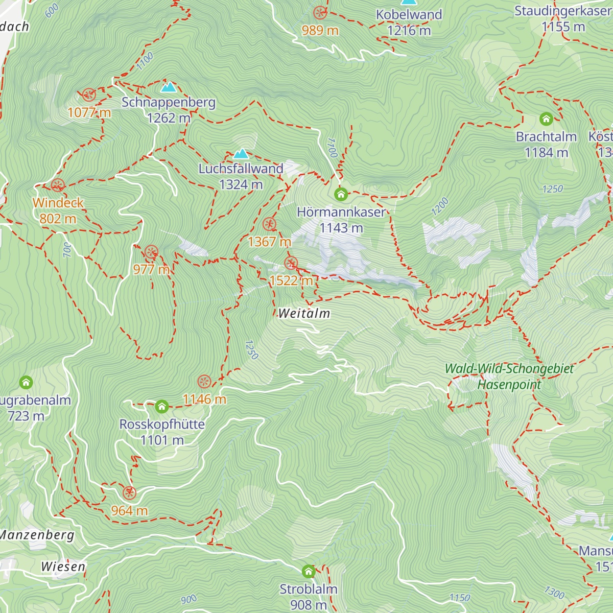 Hochgernhaus map