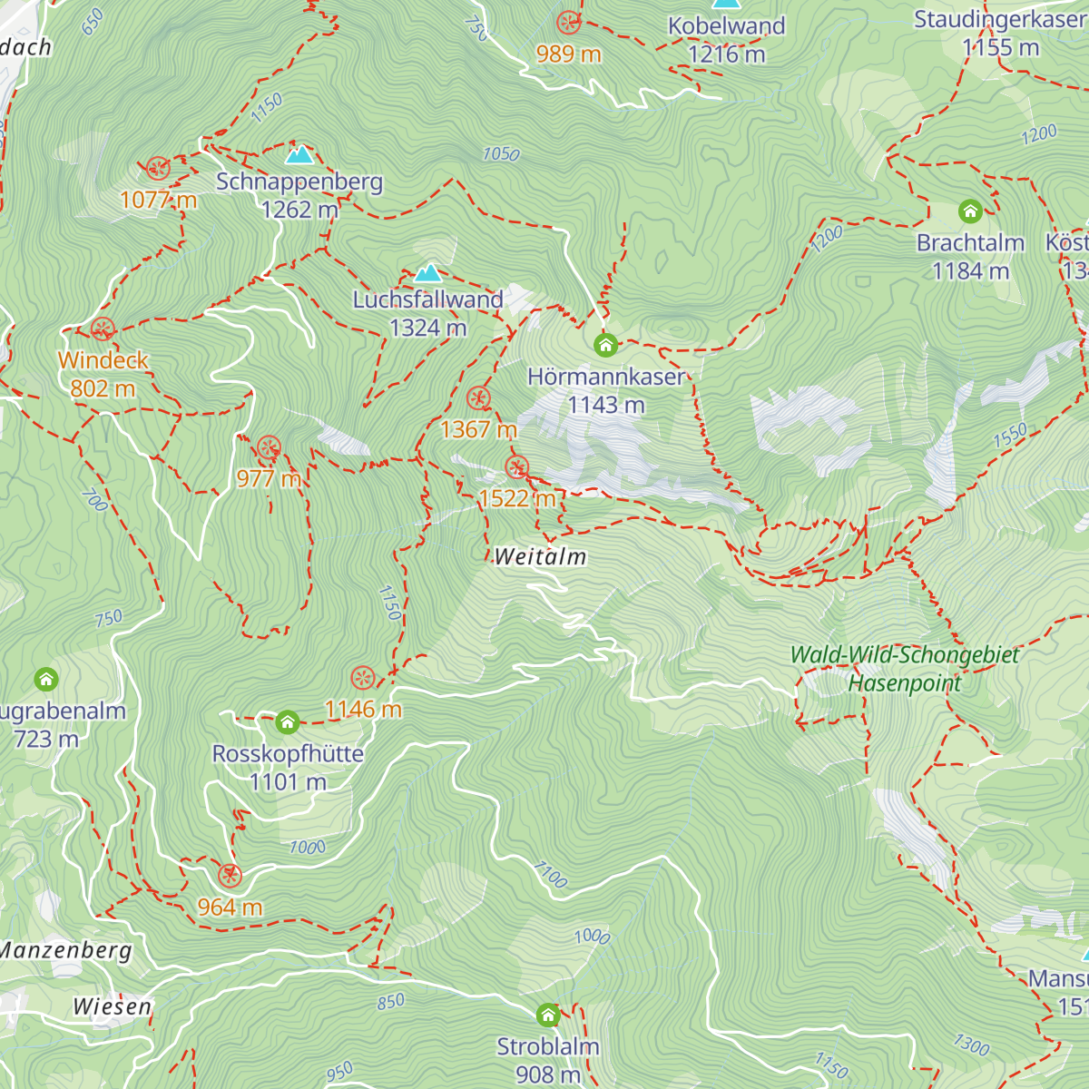 Hochgernhaus map