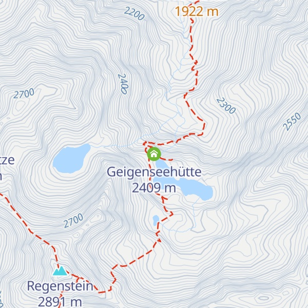 Map of Geigenseehütte