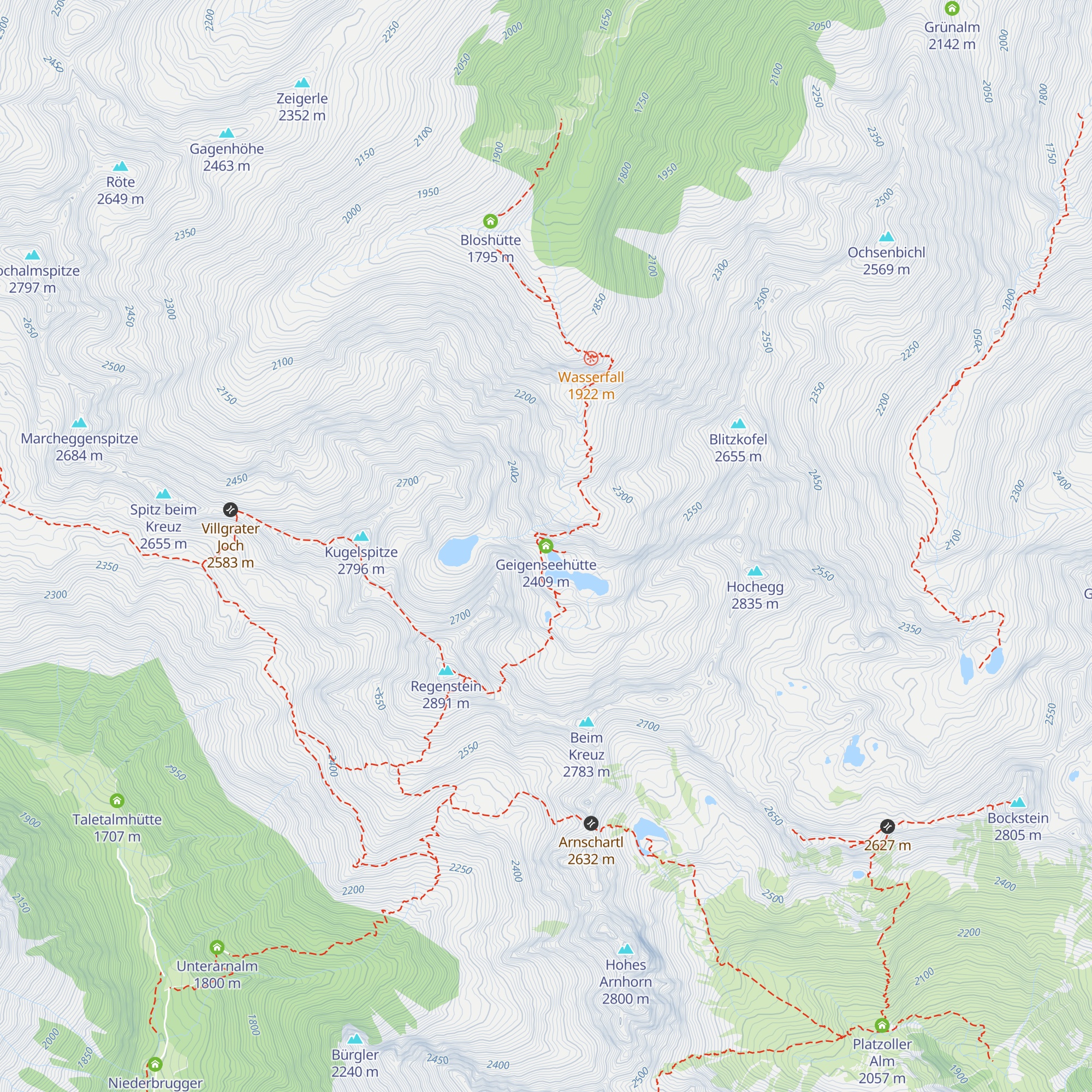 Geigenseehütte map