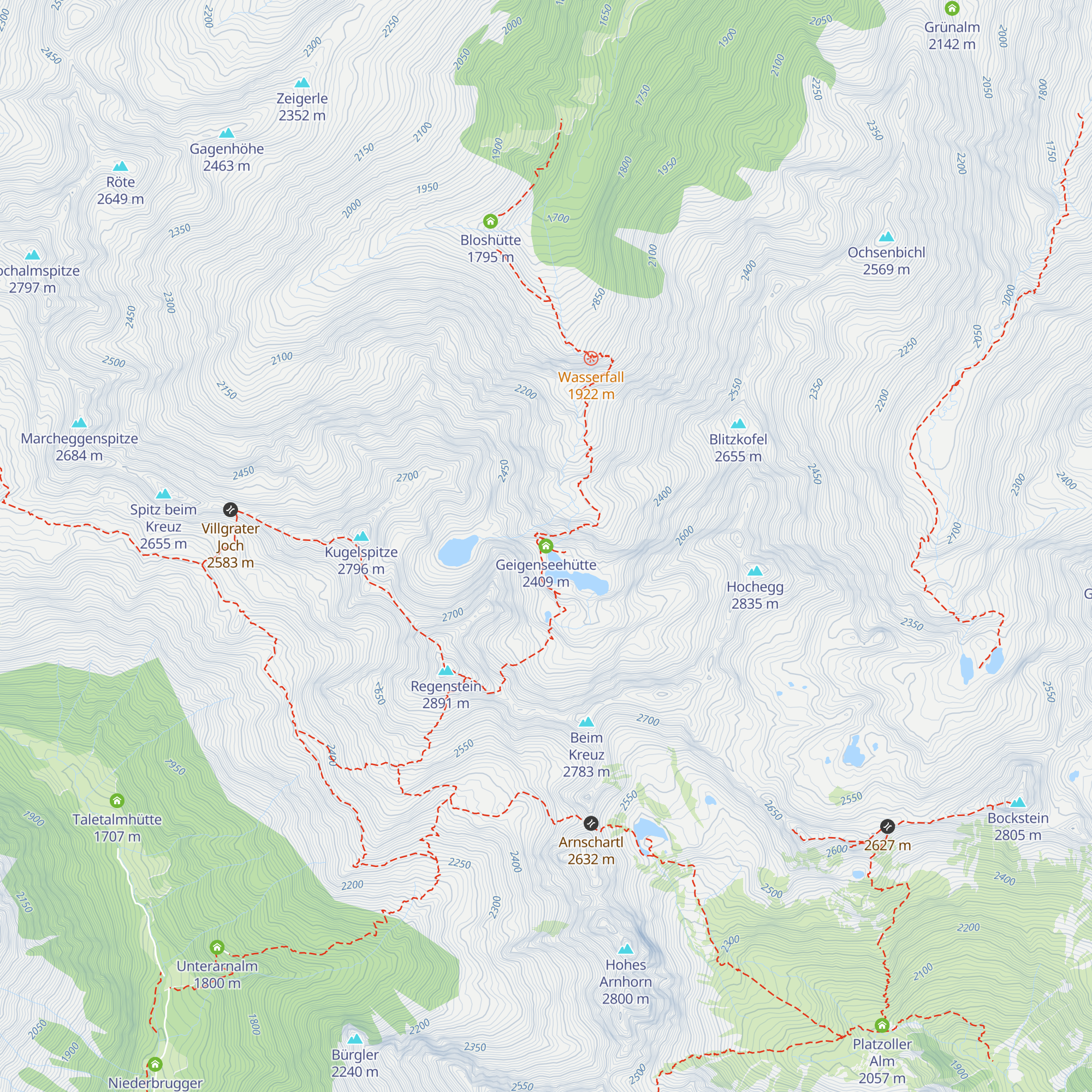 Geigenseehütte map