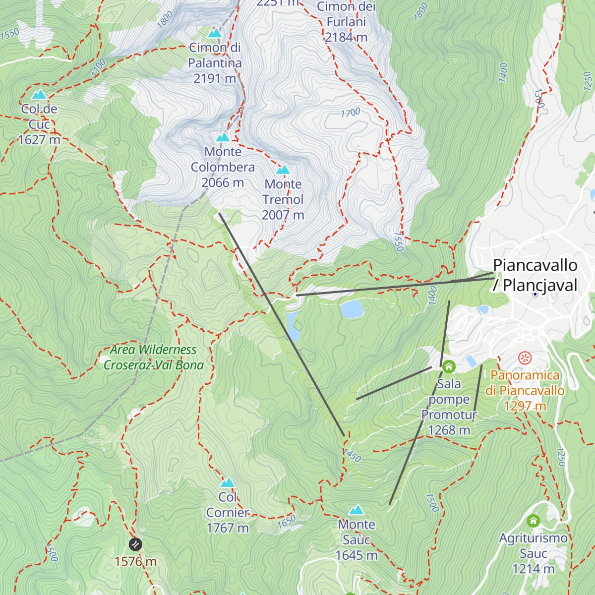 Baita Arneri map