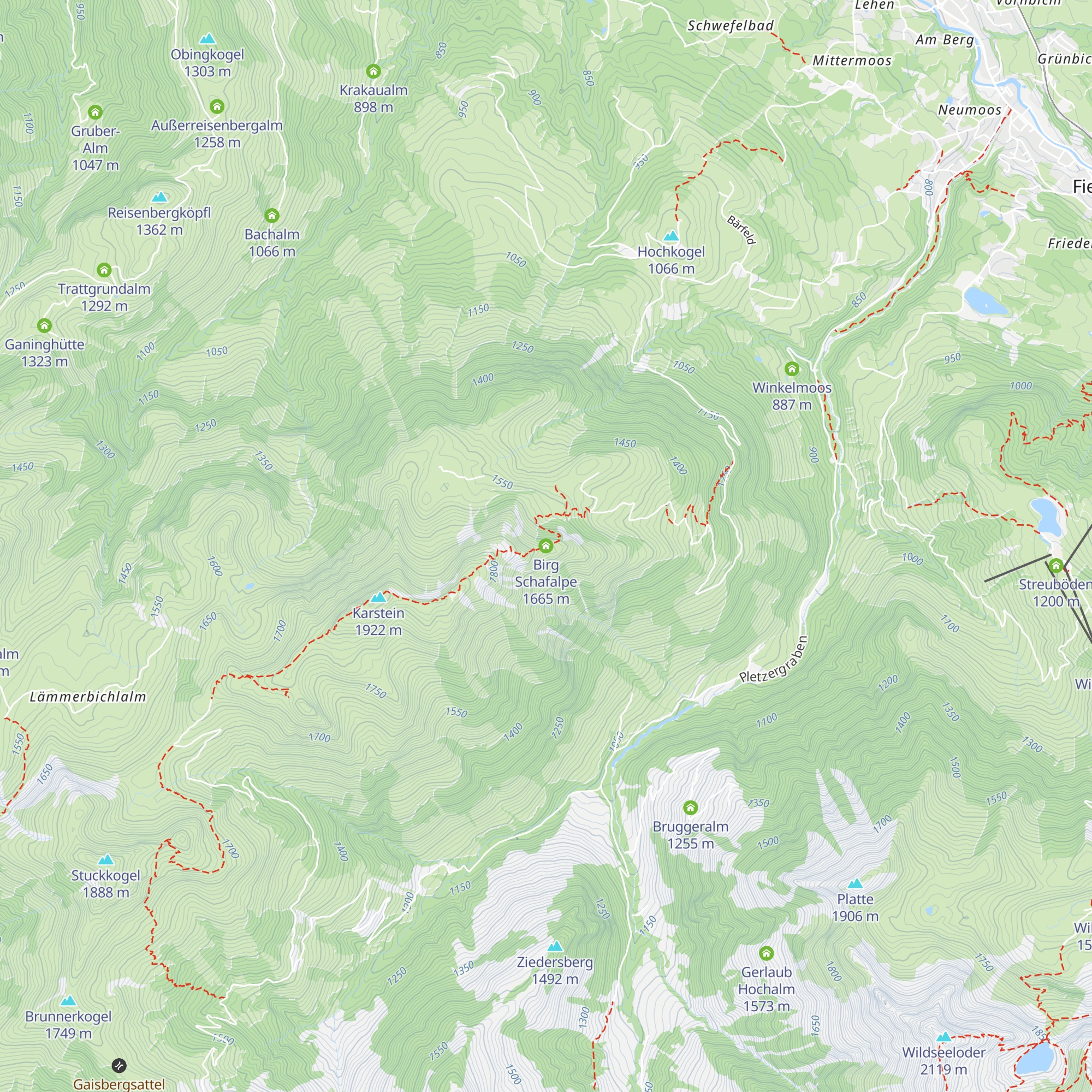 Birg Schafalpe map