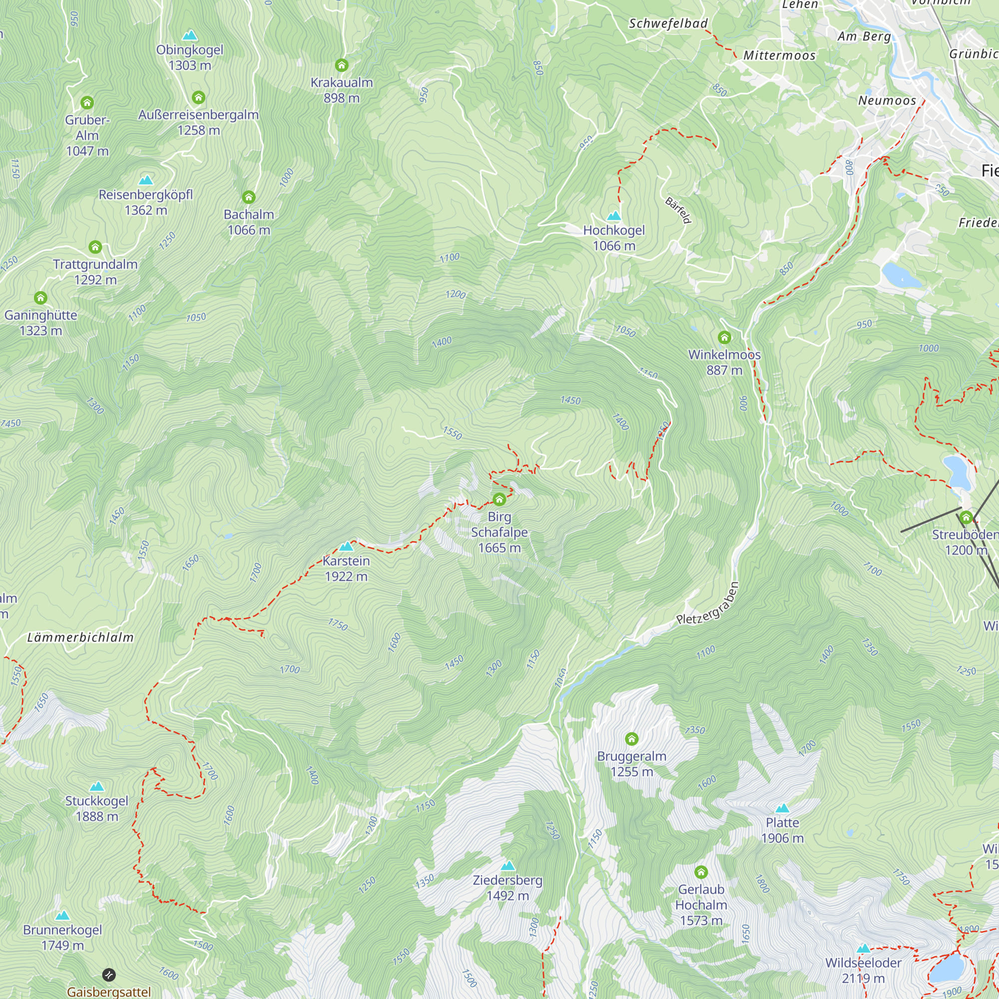 Birg Schafalpe map