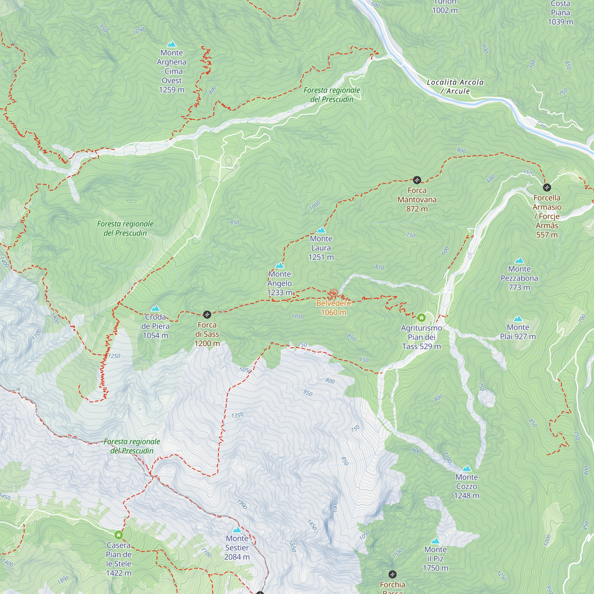 Ricovero Casera Bitter map