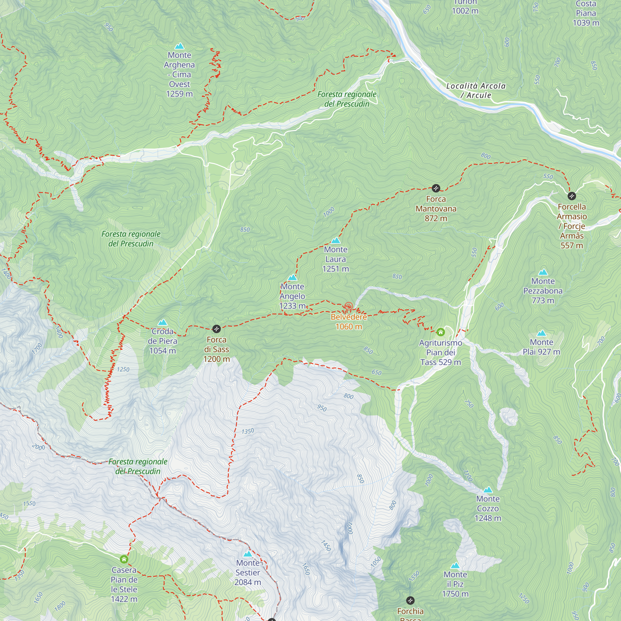 Ricovero Casera Bitter map