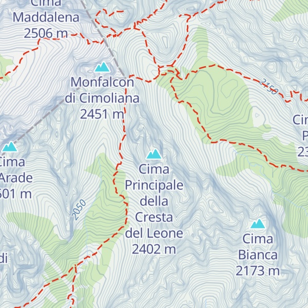 Map of Cima Principale della Cresta del Leone