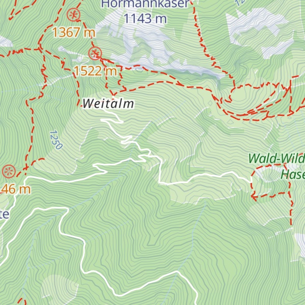 Map of Bergwacht-Diensthütte- Kaltenbrunn