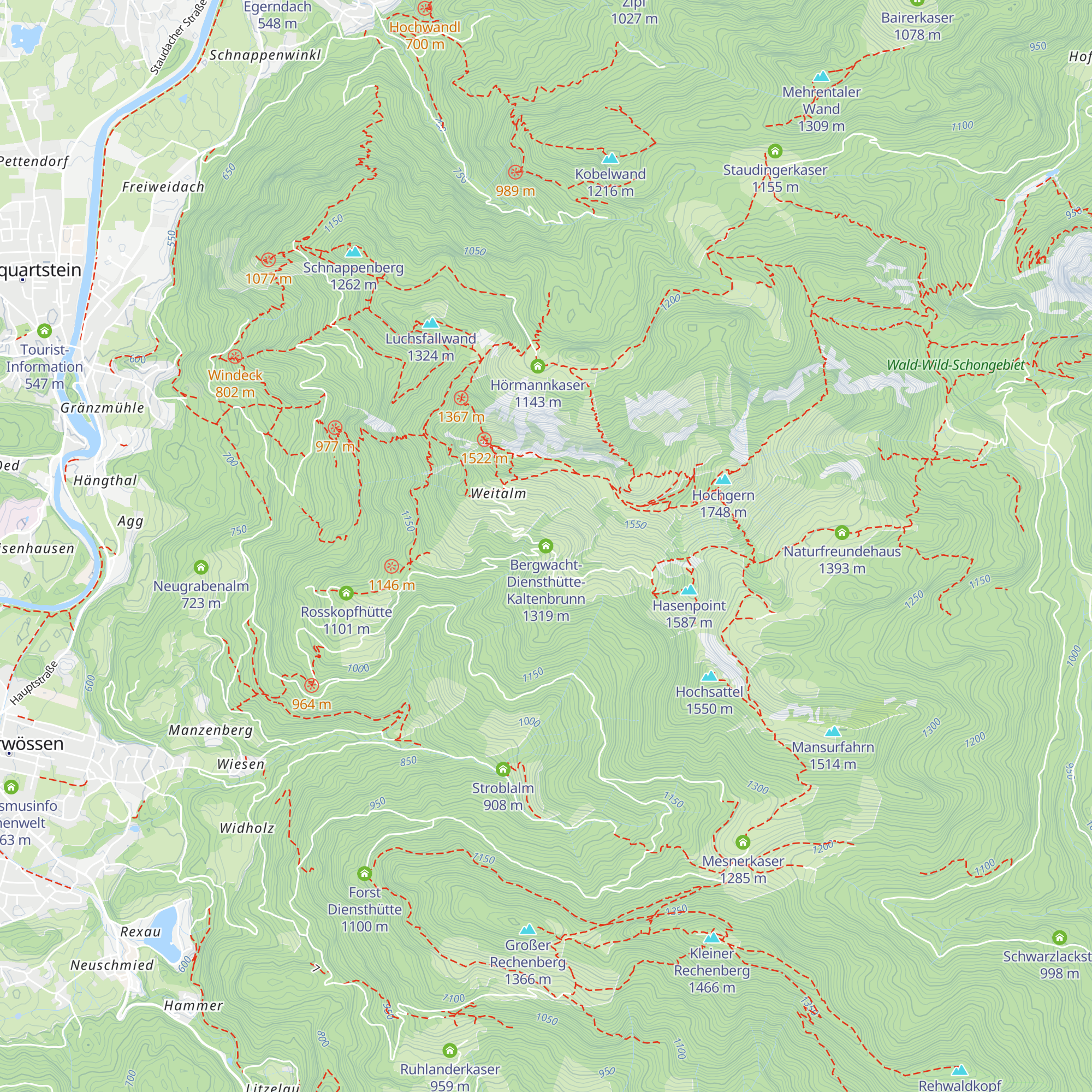Bergwacht-Diensthütte- Kaltenbrunn map