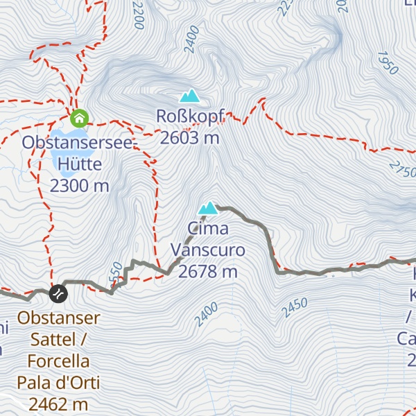 Map of Cima Vanscuro