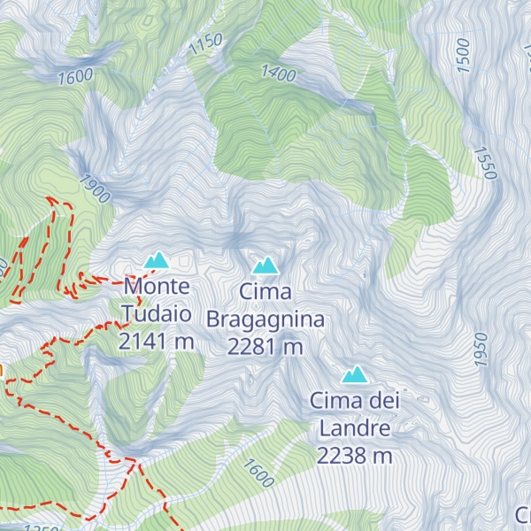 Map of Cima Bragagnina