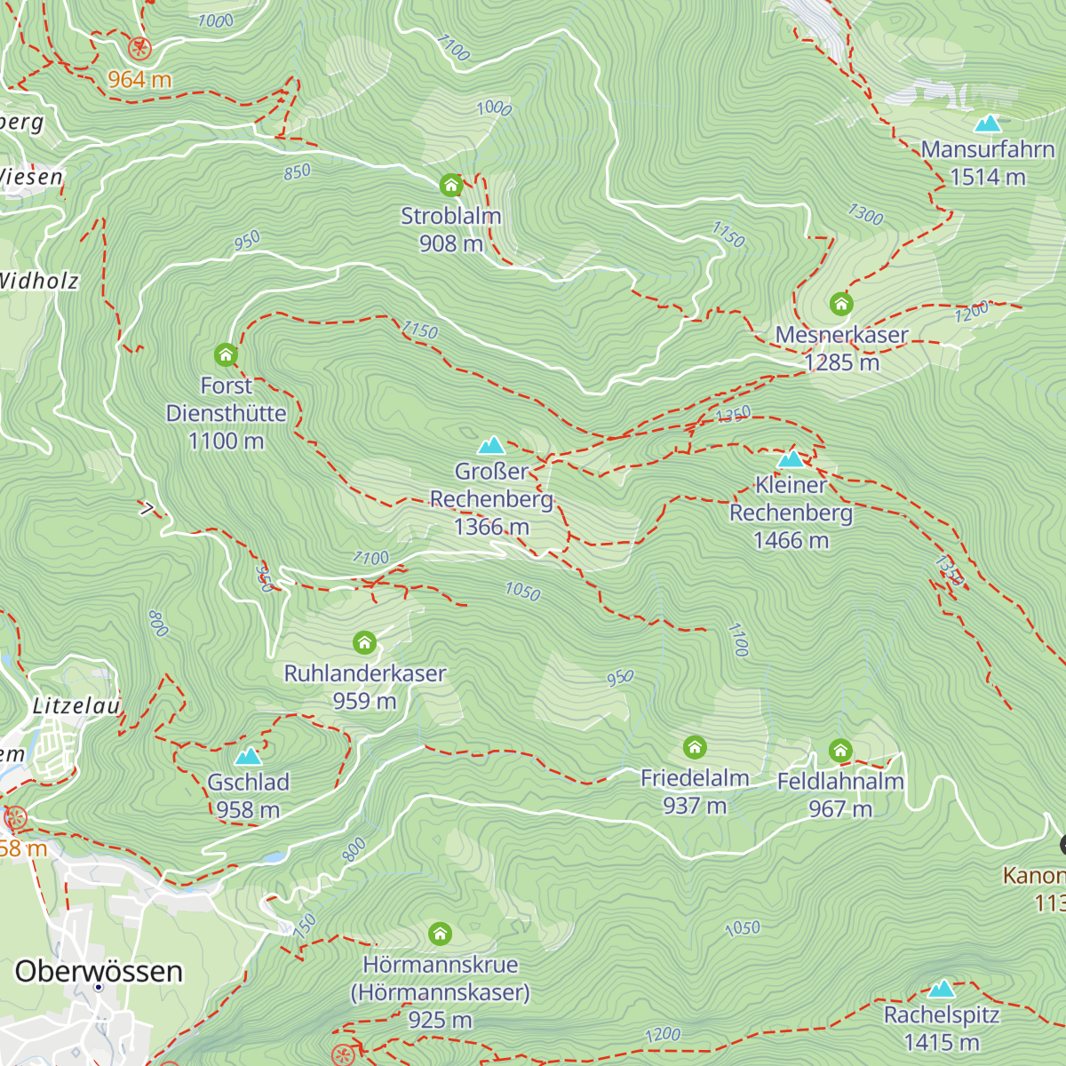 Bergader Alm map