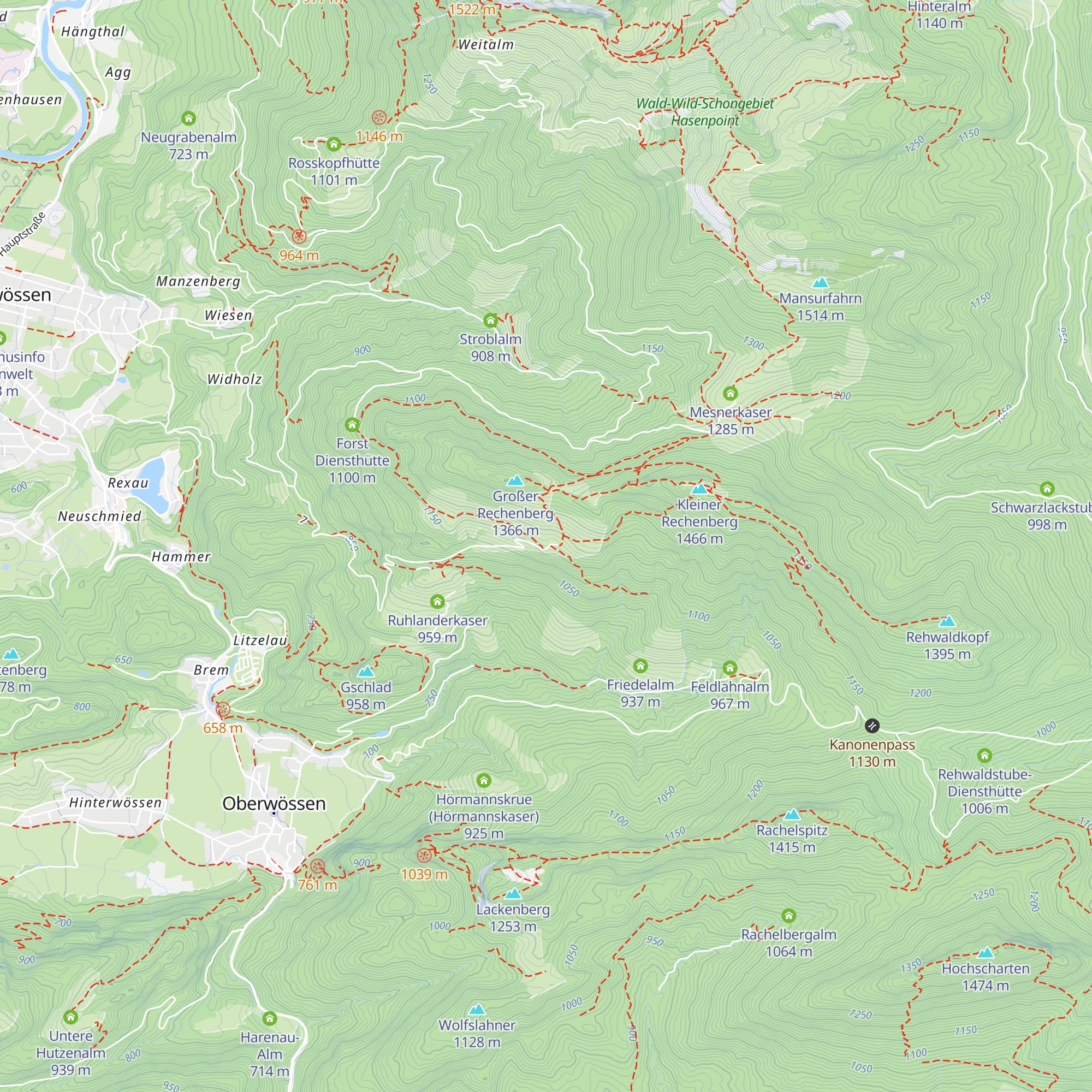 Rechenbergalm map