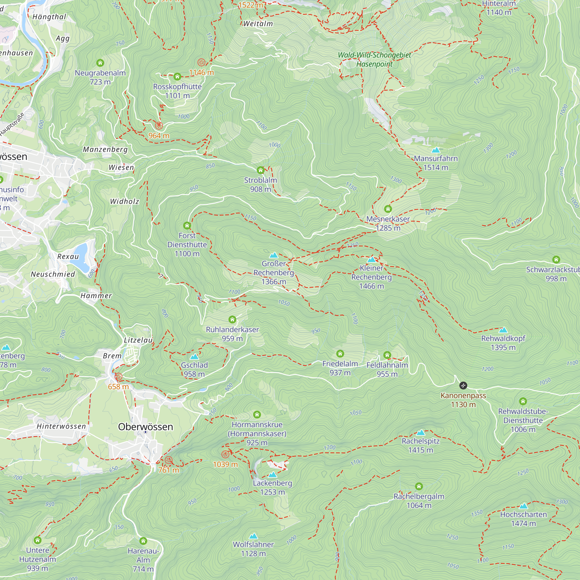Rechenbergalm map