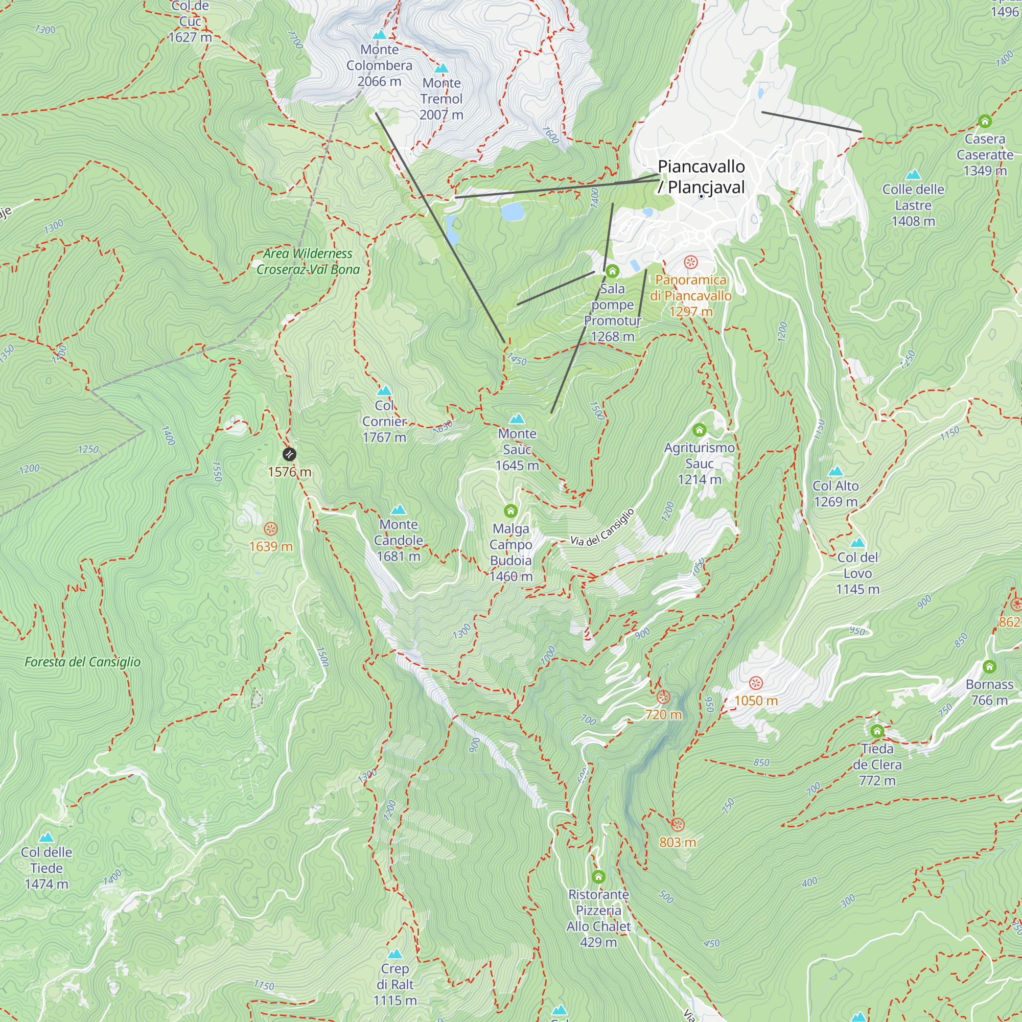 Malga Campo Budoia map