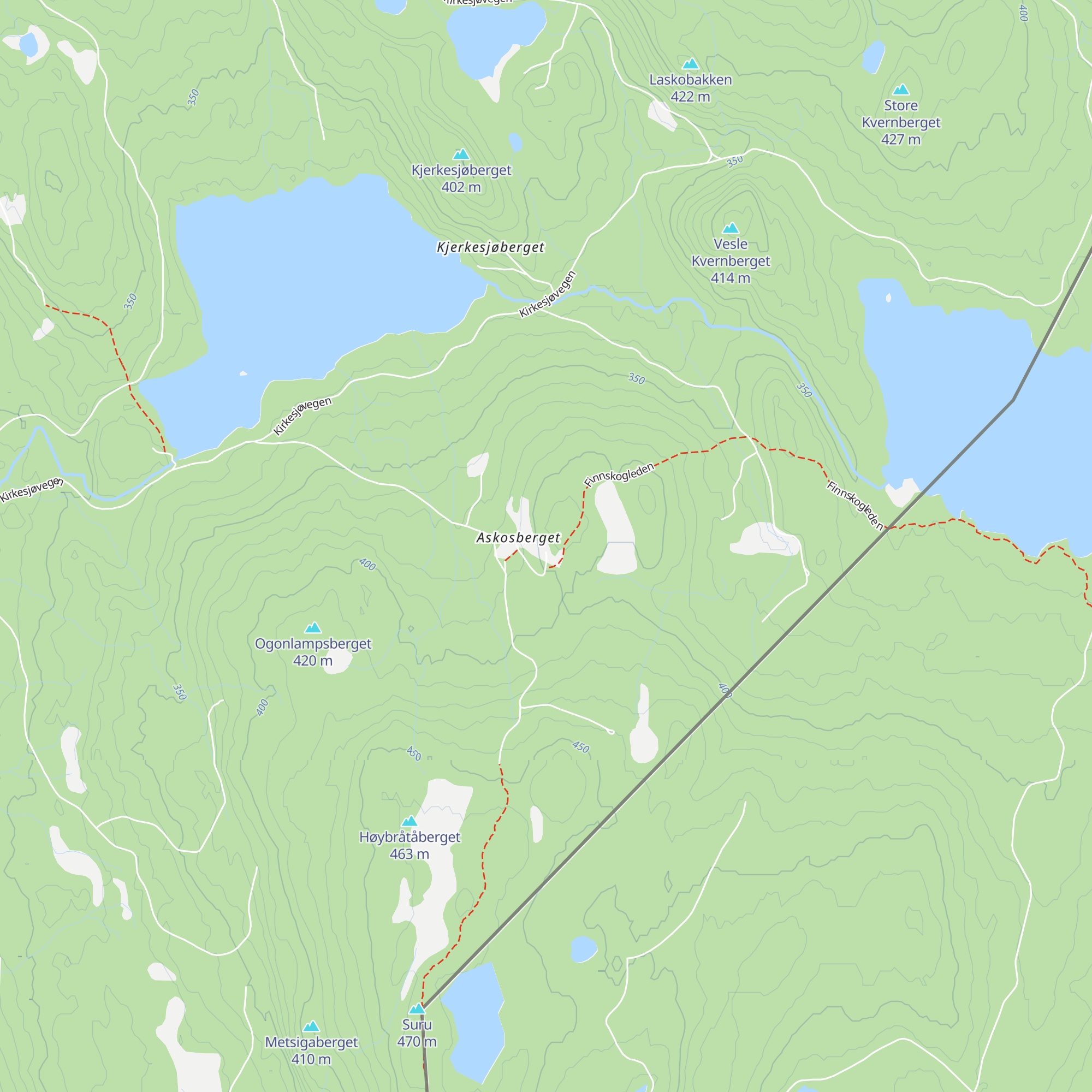 Askosberget, Oppigarden map