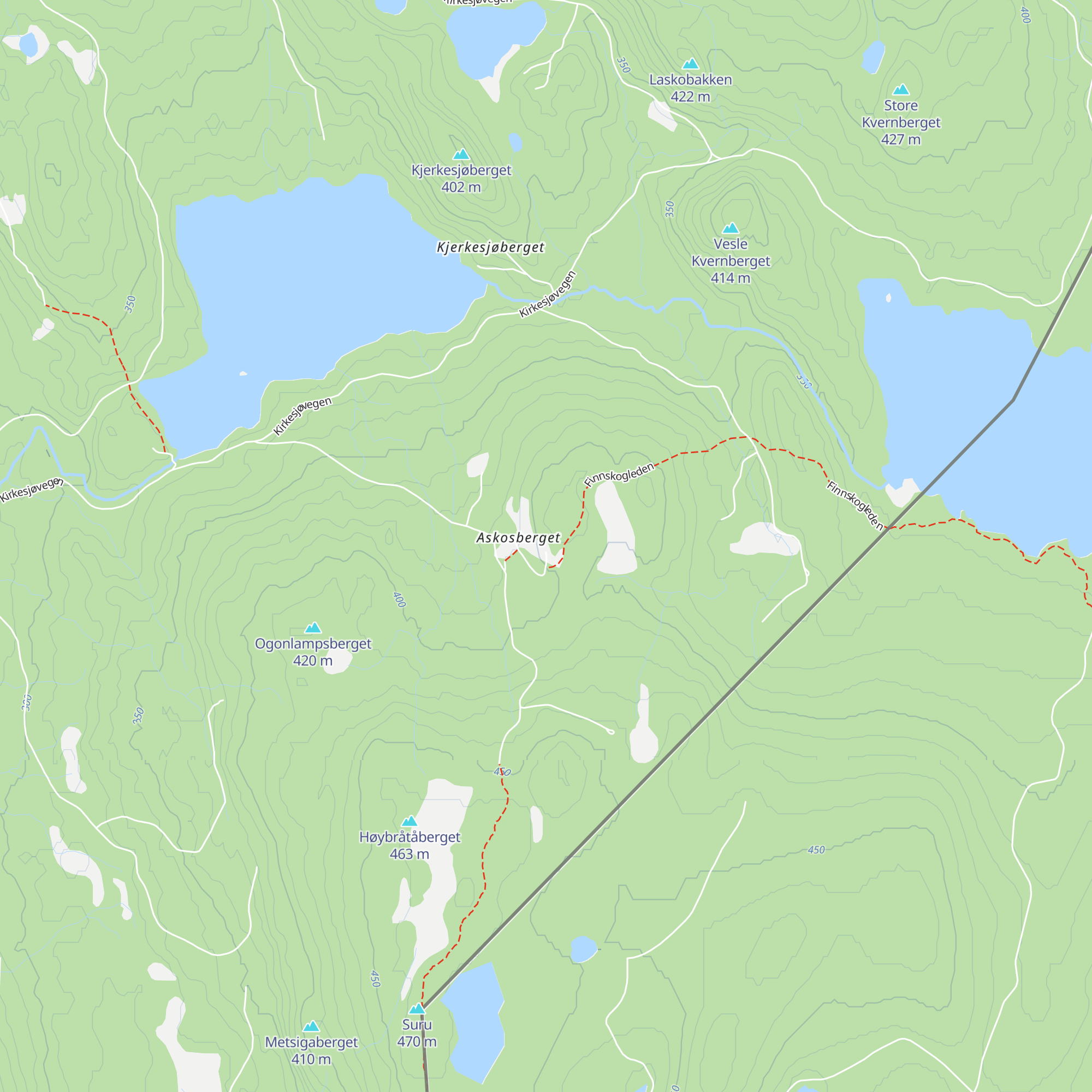 Askosberget, Oppigarden map
