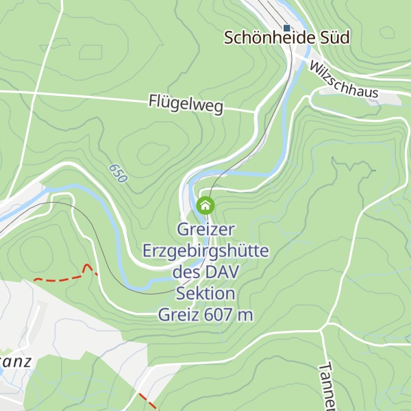 Map of Greizer Erzgebirgshütte des DAV Sektion Greiz