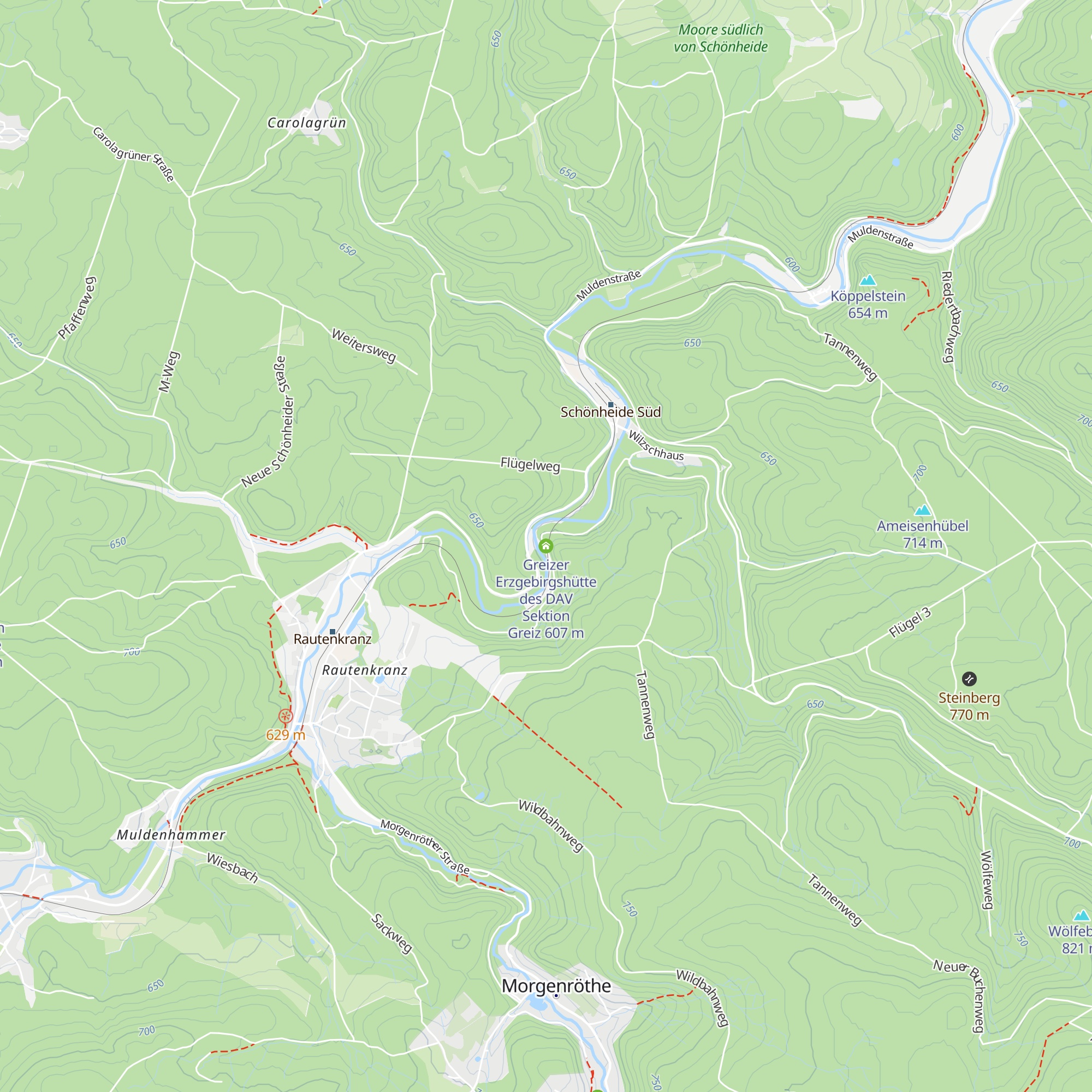 Greizer Erzgebirgshütte des DAV Sektion Greiz map