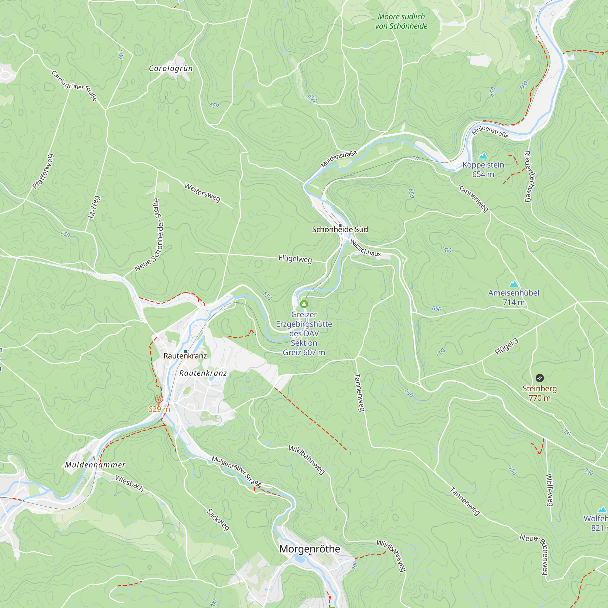 Greizer Erzgebirgshütte des DAV Sektion Greiz map