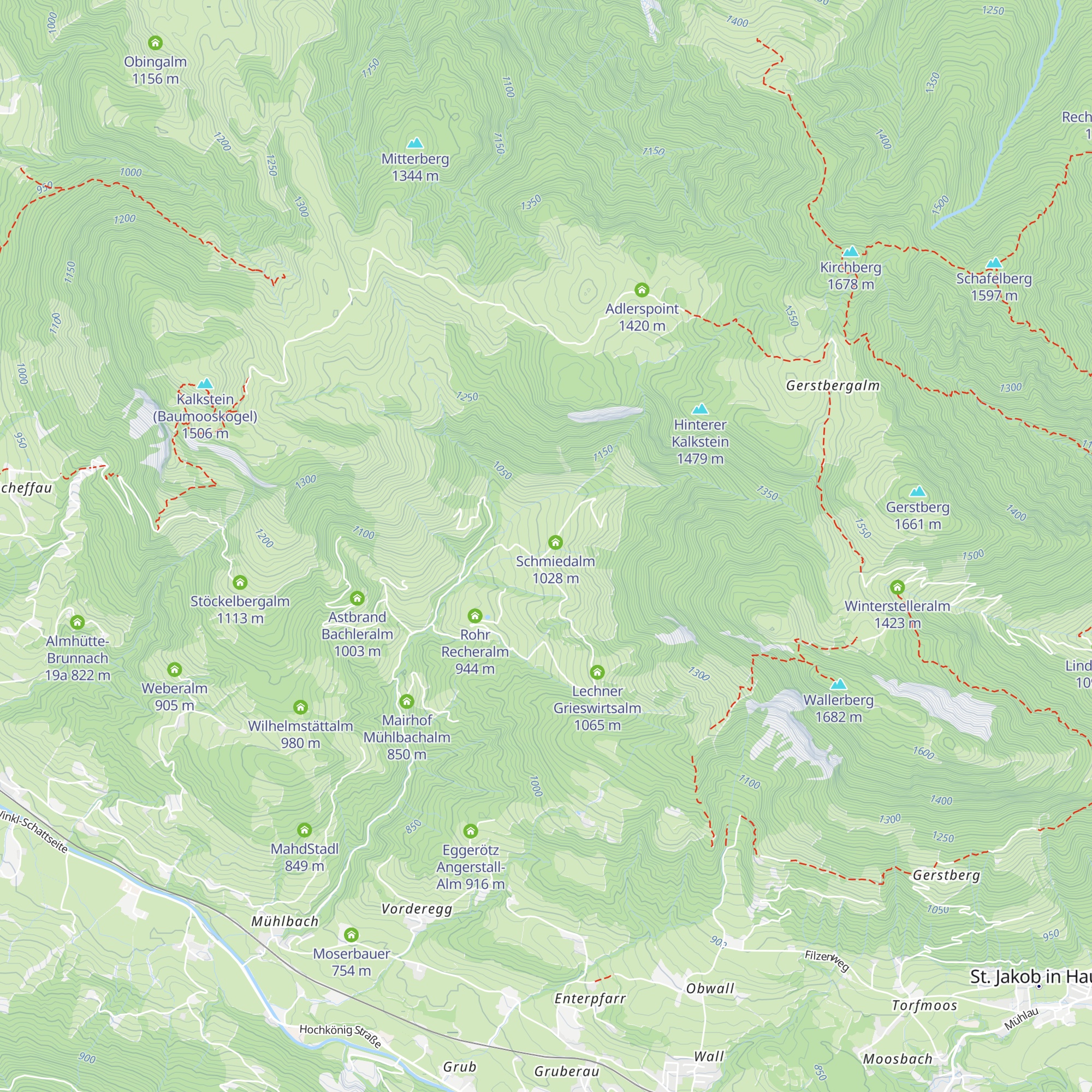 Waldbodenalm, Almgebäude map