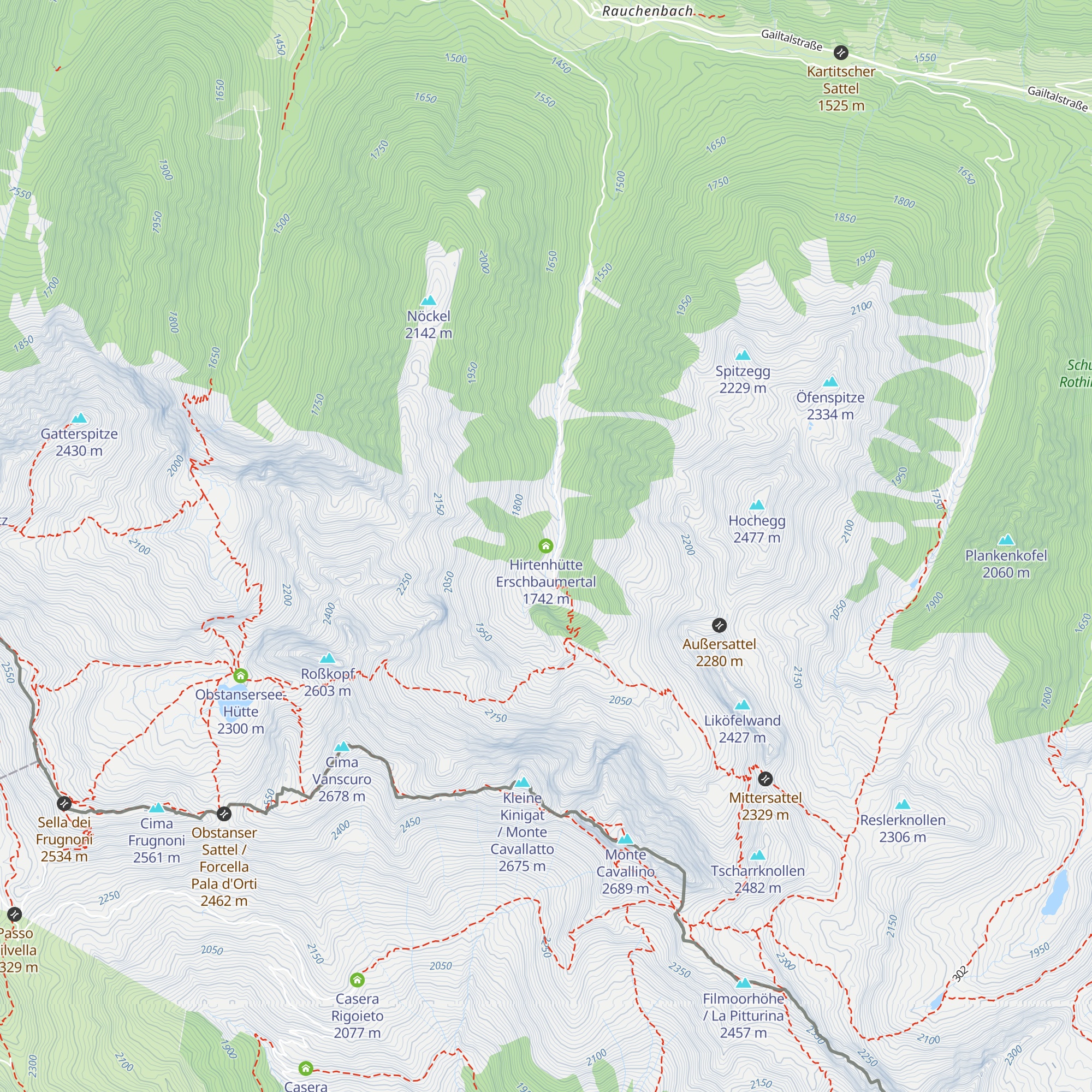 Hirtenhütte Erschbaumertal map
