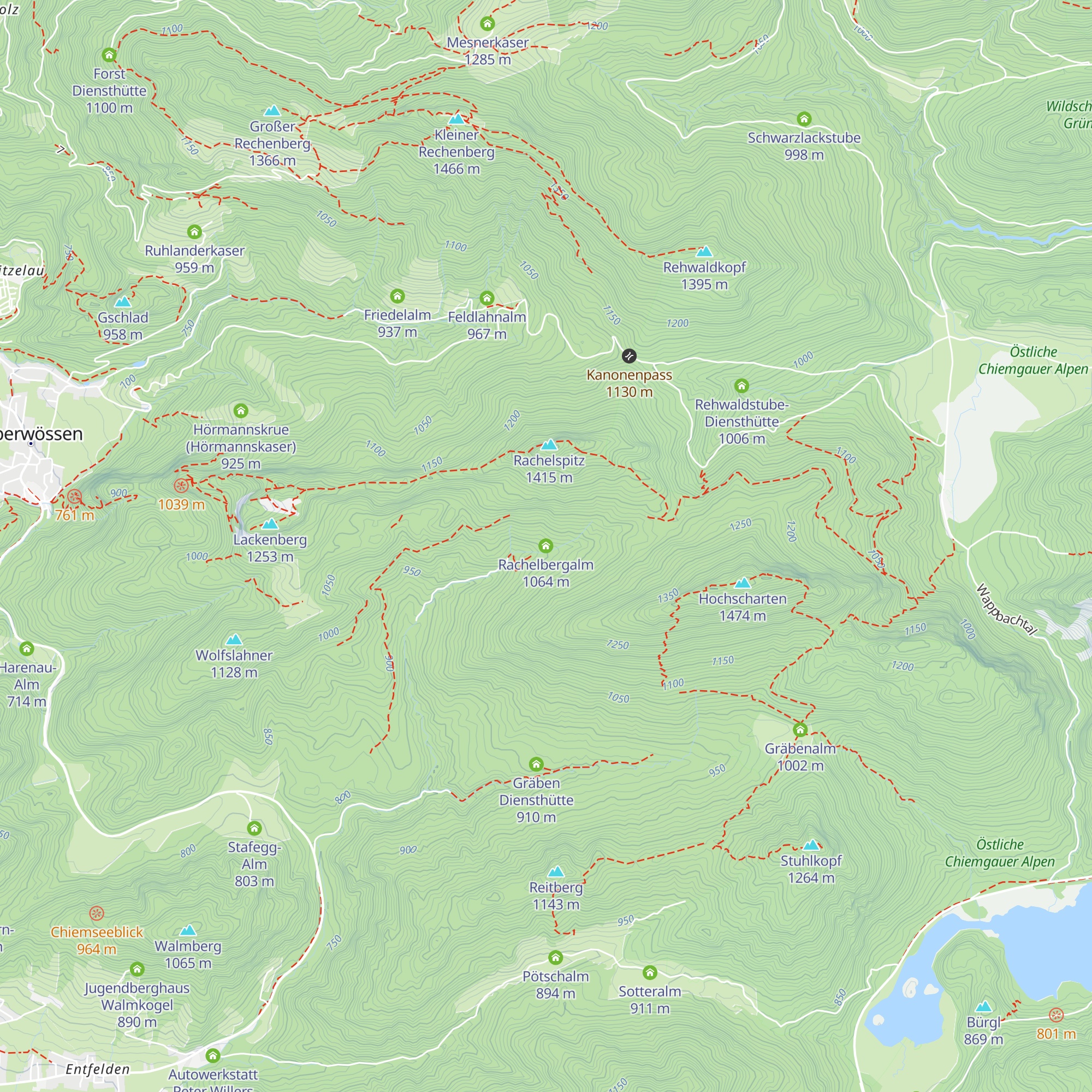 Rachelbergalm map