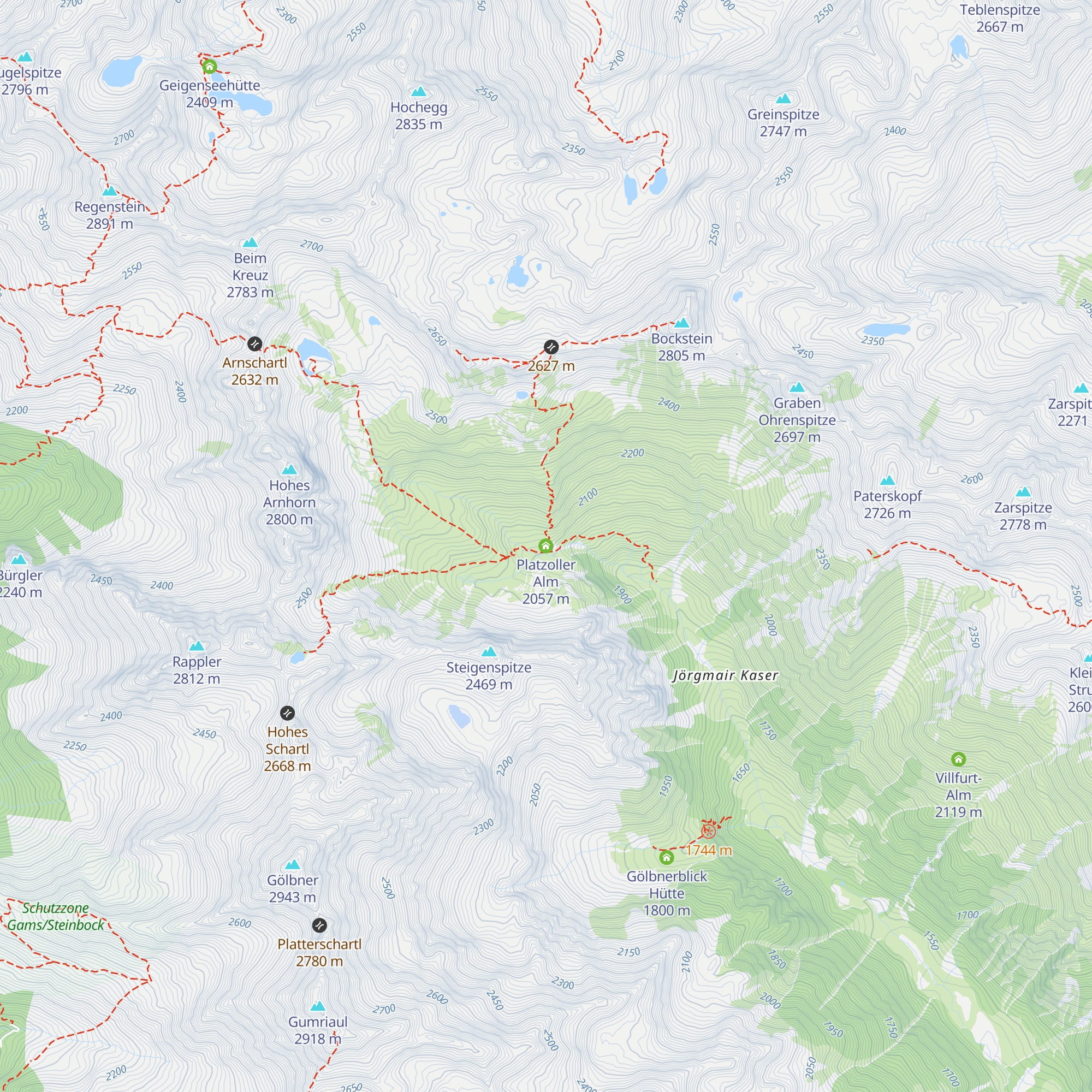 Platzoller Alm map