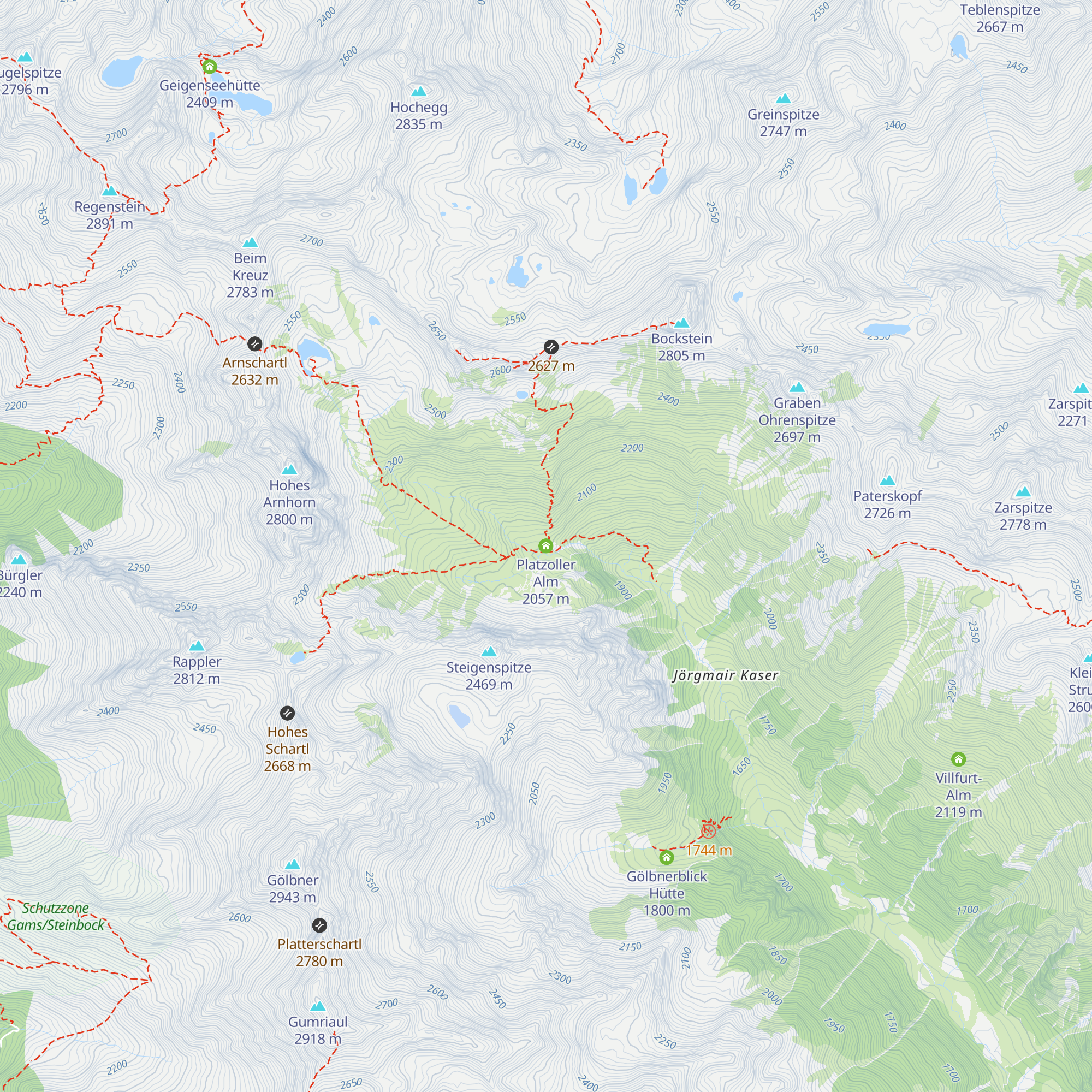 Platzoller Alm map