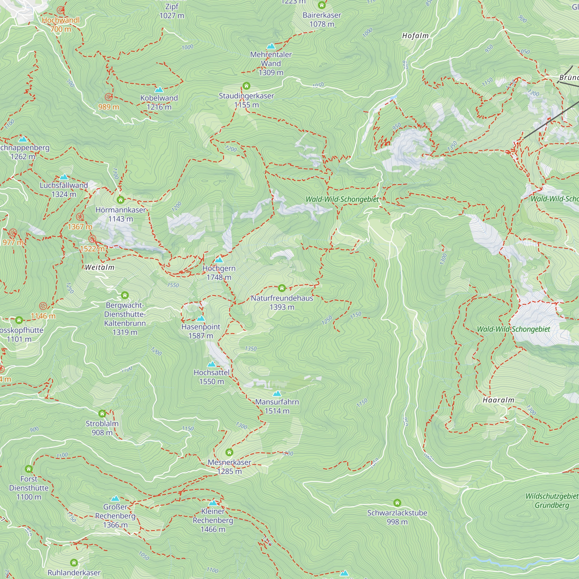 Bischofsfellnalm map