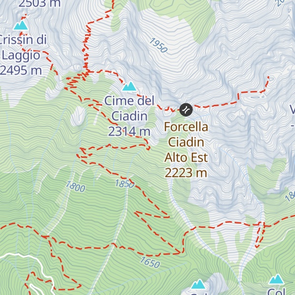 Map of Bivacco Giovanni Spagnolli