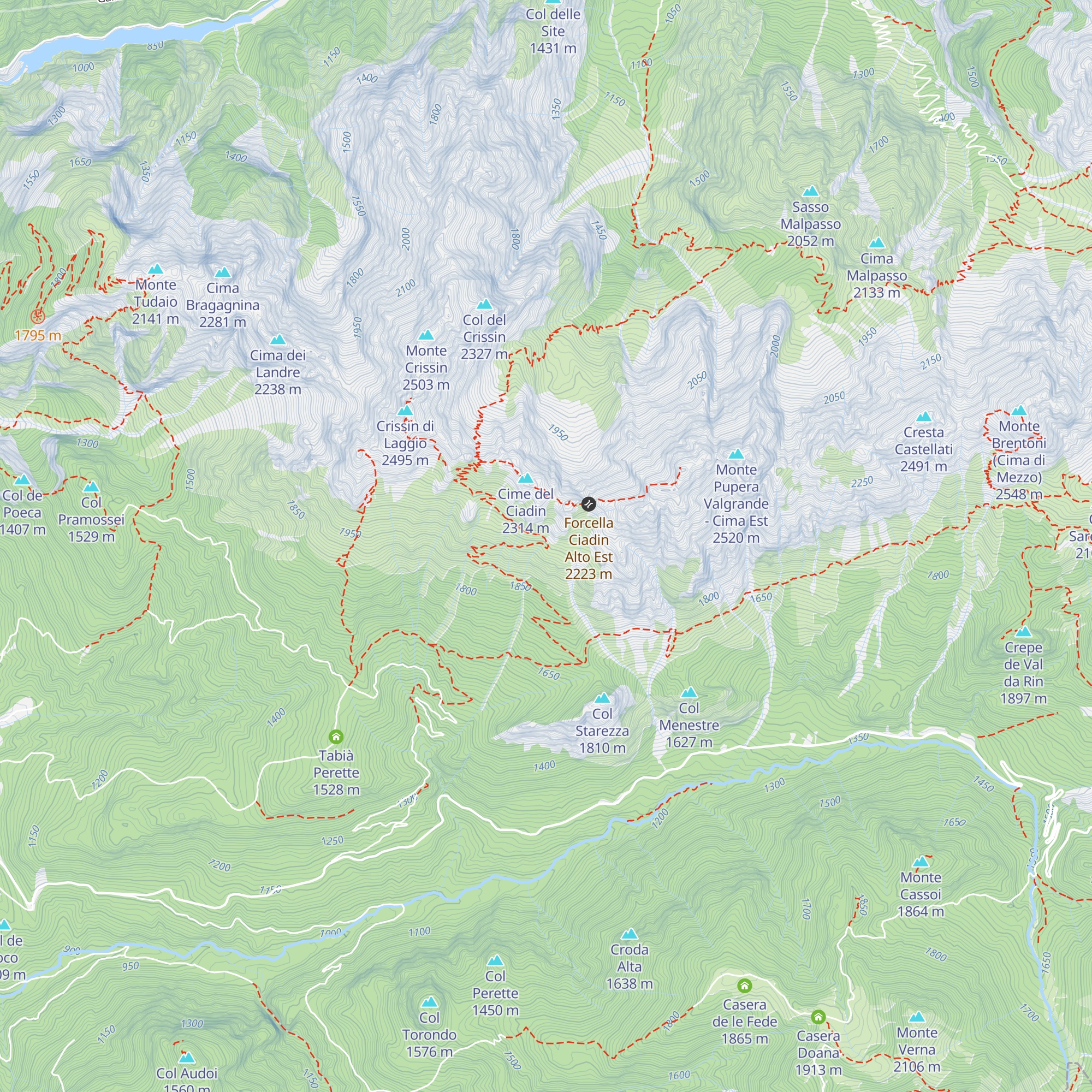 Bivacco Giovanni Spagnolli map